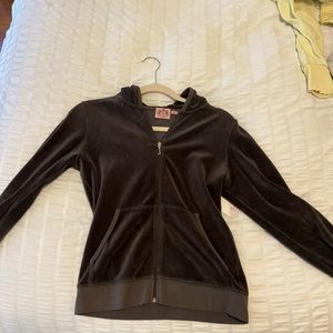 Juicy Couture Velour Zip Up Jacket // Grey/Brown color / size medium / NWOT!!